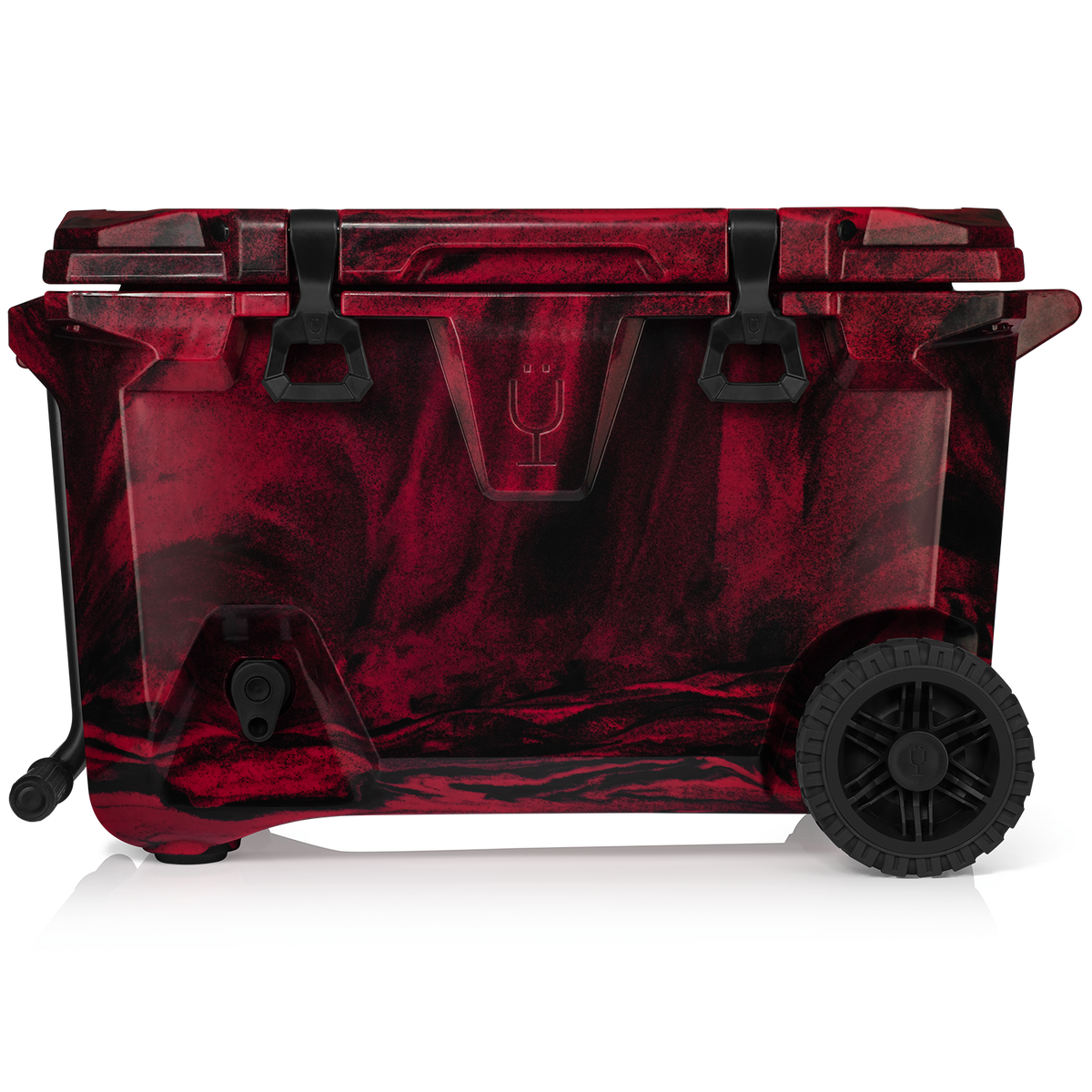 Brutank 55 quart rolling cooler red black swirl - US 2116